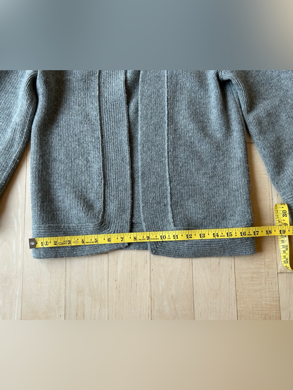 J. Crew Open Front Chunky Ribbed Cardigan Wool/Cashmere Heather Gray Medium - Picture 9 of 14